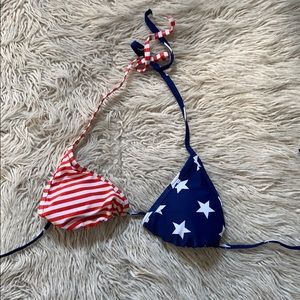 Star and stripe bathing suit top